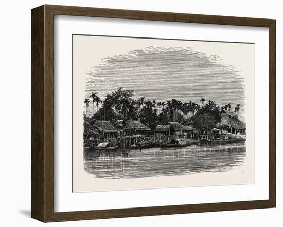 View on the Banks of the Mesap, Cambodia-null-Framed Giclee Print