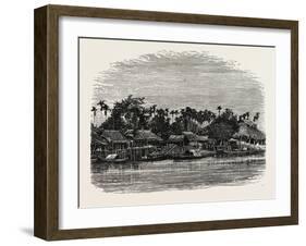 View on the Banks of the Mesap, Cambodia-null-Framed Giclee Print