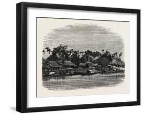 View on the Banks of the Mesap, Cambodia-null-Framed Giclee Print