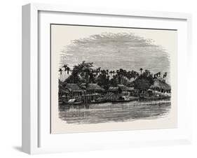 View on the Banks of the Mesap, Cambodia-null-Framed Giclee Print