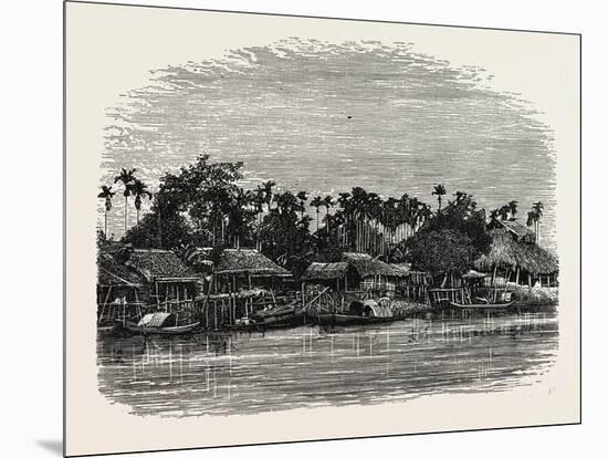 View on the Banks of the Mesap, Cambodia-null-Mounted Giclee Print