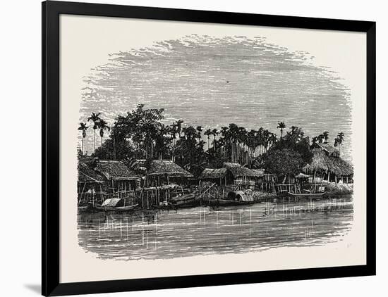 View on the Banks of the Mesap, Cambodia-null-Framed Giclee Print