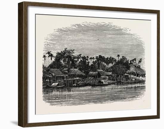 View on the Banks of the Mesap, Cambodia-null-Framed Giclee Print