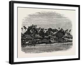 View on the Banks of the Mesap, Cambodia-null-Framed Giclee Print