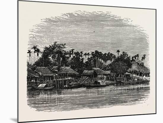 View on the Banks of the Mesap, Cambodia-null-Mounted Giclee Print