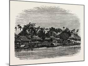 View on the Banks of the Mesap, Cambodia-null-Mounted Giclee Print