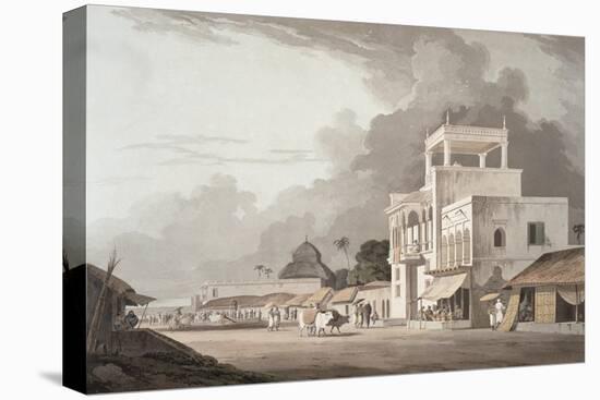 View on the Chitpore Road, Calcutta, Plate II from Oriental Scenery, Published 1797-Thomas & William Daniell-Stretched Canvas