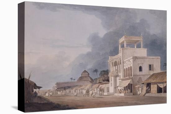 View on the Chitpur Road, Calcutta-Thomas & William Daniell-Stretched Canvas