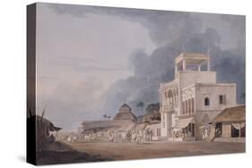 View on the Chitpur Road, Calcutta-Thomas & William Daniell-Stretched Canvas
