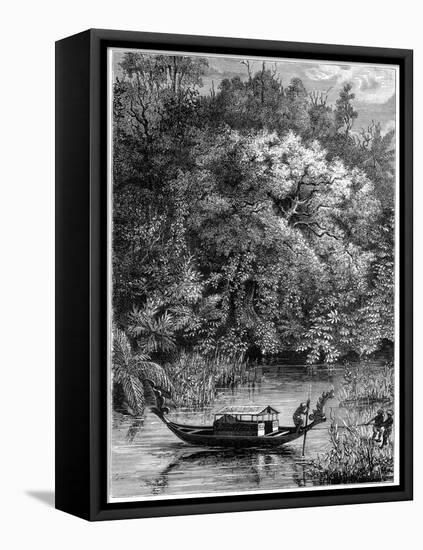 View on the Dodinga River, New Guinea, 1877-null-Framed Stretched Canvas
