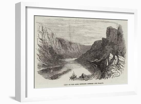 View on the Elbe, Between Dresden and Prague-null-Framed Giclee Print