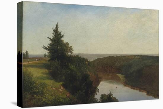 View on the Genesee near Mount Morris, 1857-John Frederick Kensett-Stretched Canvas