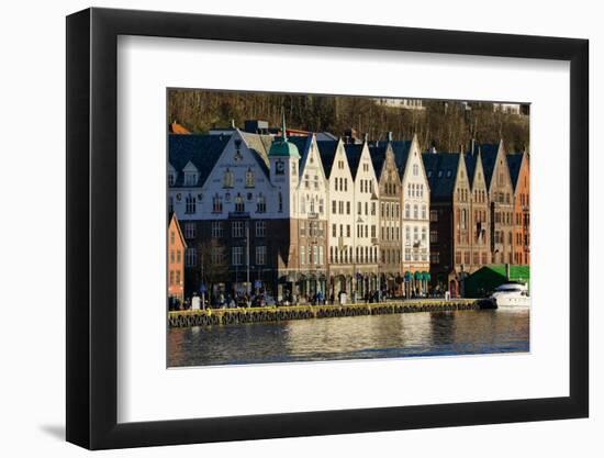 View on the Harbour in Bryygen Area, Bergen, Hordaland, Norway, Scandinavia, Europe-Robert Harding-Framed Photographic Print