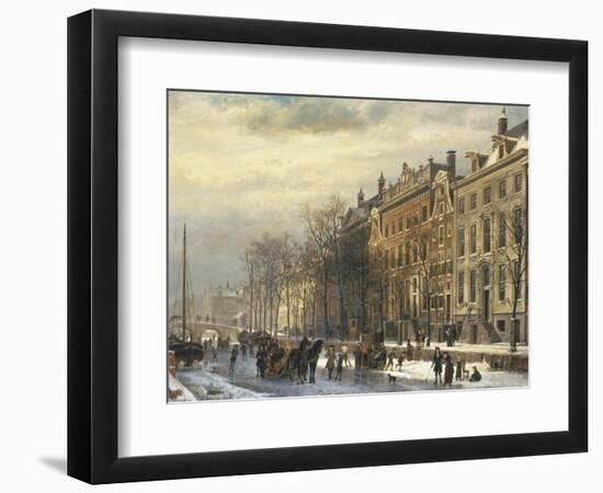 View on the Herengracht Along the Amstel at Amsterdam-Cornelis Springer-Framed Giclee Print