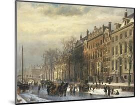 View on the Herengracht Along the Amstel at Amsterdam-Cornelis Springer-Mounted Giclee Print