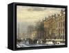 View on the Herengracht Along the Amstel at Amsterdam-Cornelis Springer-Framed Stretched Canvas