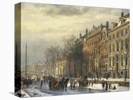 View on the Herengracht Along the Amstel at Amsterdam-Cornelis Springer-Stretched Canvas