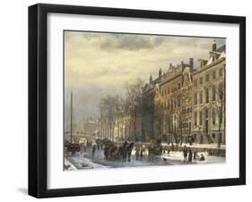 View on the Herengracht Along the Amstel at Amsterdam-Cornelis Springer-Framed Giclee Print