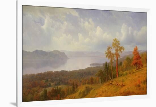 View on the Hudson Looking across the Tappen Zee towards Hook Mountain, 1866 (Oil on Canvas)-Albert Bierstadt-Framed Giclee Print
