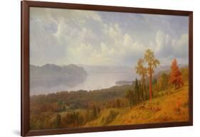 View on the Hudson Looking across the Tappen Zee towards Hook Mountain, 1866 (Oil on Canvas)-Albert Bierstadt-Framed Giclee Print