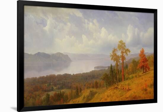 View on the Hudson Looking across the Tappen Zee towards Hook Mountain, 1866 (Oil on Canvas)-Albert Bierstadt-Framed Giclee Print