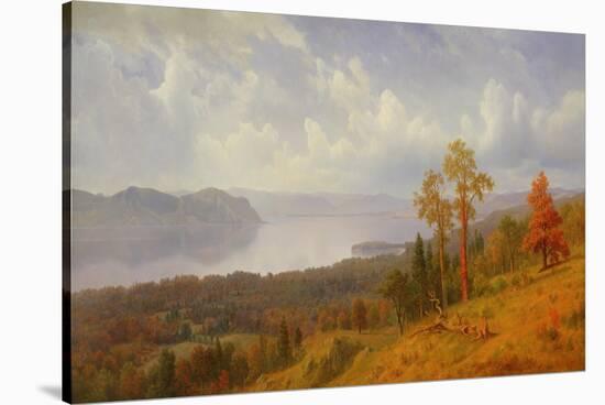 View on the Hudson Looking across the Tappen Zee towards Hook Mountain, 1866 (Oil on Canvas)-Albert Bierstadt-Stretched Canvas