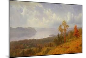 View on the Hudson Looking across the Tappen Zee towards Hook Mountain, 1866 (Oil on Canvas)-Albert Bierstadt-Mounted Premium Giclee Print