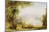 View on the Hudson River, C.1840-45 (Oil on Panel)-Thomas Creswick-Mounted Giclee Print