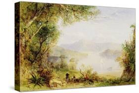 View on the Hudson River, C.1840-45 (Oil on Panel)-Thomas Creswick-Stretched Canvas