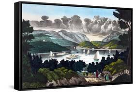 View on the Hudson - West Point-John Walsh & Co-Framed Stretched Canvas