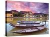 View on the Old Town of Hoi an from the River. Boats in the Foreground.-GoodOlga-Stretched Canvas