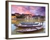 View on the Old Town of Hoi an from the River. Boats in the Foreground.-GoodOlga-Framed Premium Photographic Print