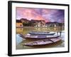 View on the Old Town of Hoi an from the River. Boats in the Foreground.-GoodOlga-Framed Premium Photographic Print