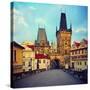 View on the Prague ,Charles Bridge ,Lesser Bridge Tower. Instagram Effect-scorpp-Stretched Canvas