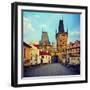 View on the Prague ,Charles Bridge ,Lesser Bridge Tower. Instagram Effect-scorpp-Framed Photographic Print