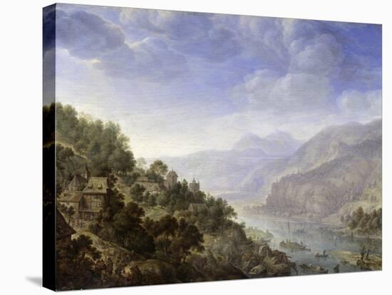 View on the Rhine, 1656-Herman the Younger Saftleven-Stretched Canvas