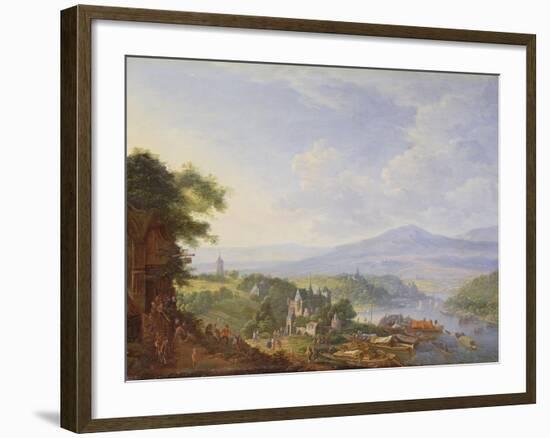 View on the Rhine, Near Cologne, C.1700-10-Jan The Elder Griffier-Framed Giclee Print