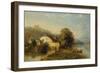View on the River Inn near Swartz, Tyrol, 1849-William Oliver-Framed Giclee Print