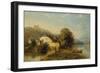 View on the River Inn near Swartz, Tyrol, 1849-William Oliver-Framed Giclee Print