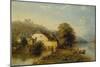 View on the River Inn near Swartz, Tyrol, 1849-William Oliver-Mounted Giclee Print