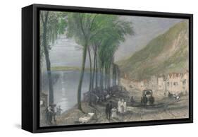 View on the Seine, between Mantes and Vernon, 1837-Edward Paxman Brandard-Framed Stretched Canvas