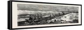 View on the Suez Canal, Egypt, 1879-null-Framed Stretched Canvas