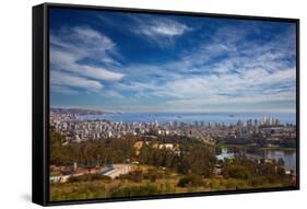 View on Vina Del Mar and Valparaiso, Chile-Nataliya Hora-Framed Stretched Canvas