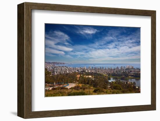 View on Vina Del Mar and Valparaiso, Chile-Nataliya Hora-Framed Photographic Print