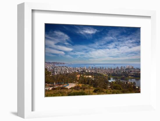 View on Vina Del Mar and Valparaiso, Chile-Nataliya Hora-Framed Photographic Print