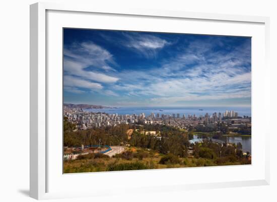 View on Vina Del Mar and Valparaiso, Chile-Nataliya Hora-Framed Photographic Print