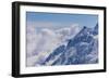 View on Winter Snowy Mountains and Blue Sky above Clouds, Krasnaya Polyana, Sochi, Russia-wasja-Framed Premium Photographic Print