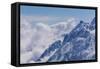 View on Winter Snowy Mountains and Blue Sky above Clouds, Krasnaya Polyana, Sochi, Russia-wasja-Framed Stretched Canvas