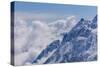 View on Winter Snowy Mountains and Blue Sky above Clouds, Krasnaya Polyana, Sochi, Russia-wasja-Stretched Canvas