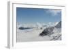 View on Winter Snowy Mountains and Blue Sky above Clouds, Krasnaya Polyana, Sochi, Russia-wasja-Framed Photographic Print